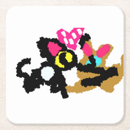 Kittens Valentine Rechteckiger Pappuntersetzer