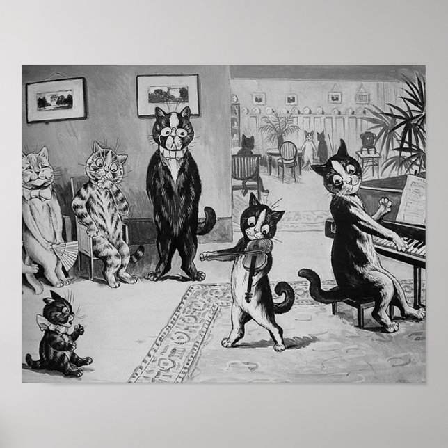 Kittens Violinist, Louis Wain Poster (Vorne)