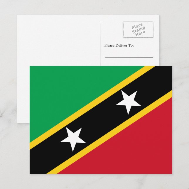Kittitian / Nevisian Flag, Saint Kitts und Nevis Postkarte (Vorne/Hinten)