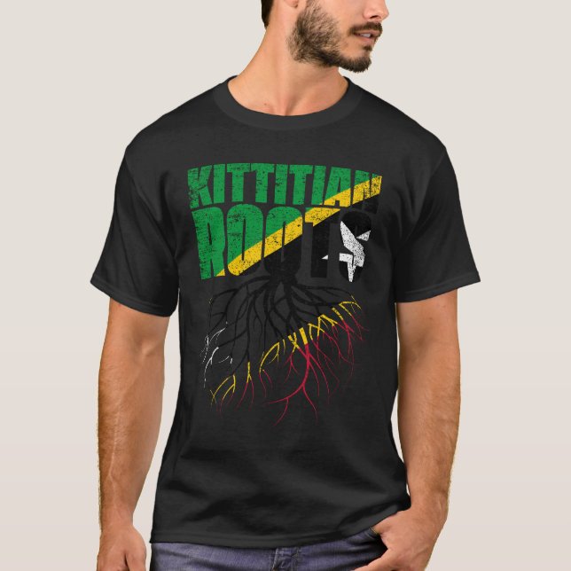 Kittitian Nevisian Roots St Kitts und Nevis Herita T-Shirt (Vorderseite)