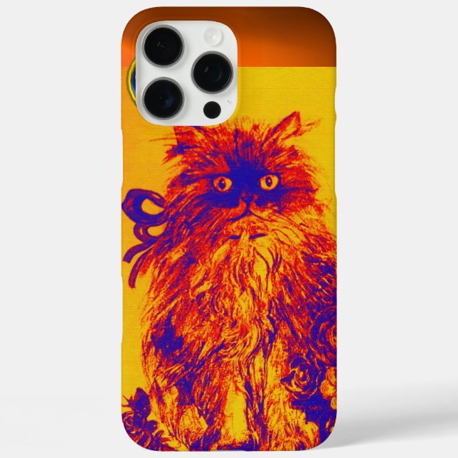 KITTKATZE, KITTEN GELBE BLAUE ROSE Gem Monogramm Case-Mate iPhone Hülle (Rückseite)