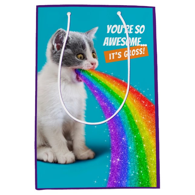 Kitts Spits Up Rainbow Mittlere Geschenktüte (Vorderseite)