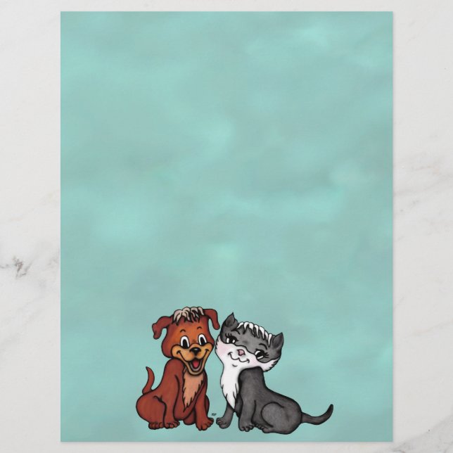 Kitty and Puppy , bearbeiten Sie Ihren Text Briefbogen (Vorderseite)