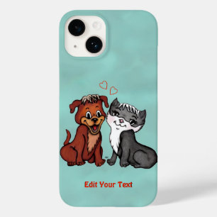 Kitty and Puppy , bearbeiten Sie Ihren Text Case-Mate iPhone 14 Hülle