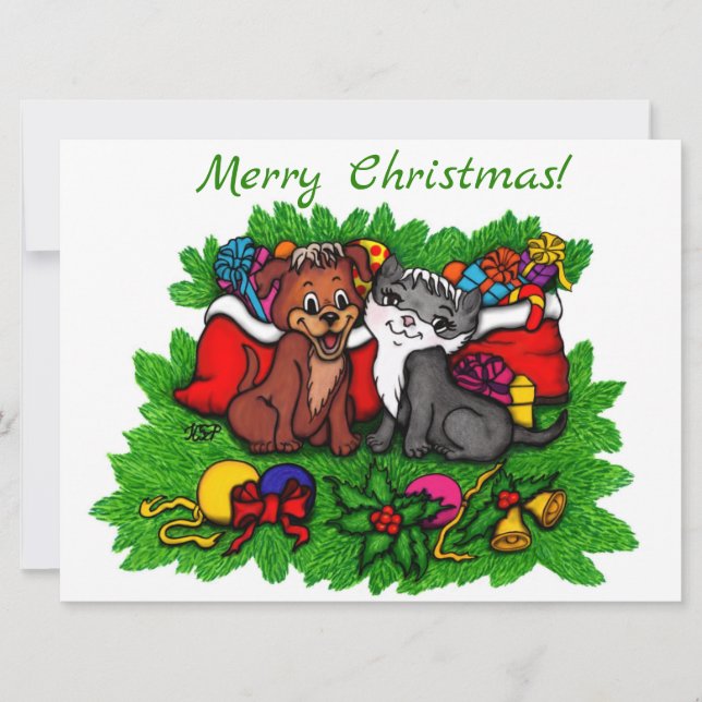 Kitty and Puppy , Happy XMas (Vorderseite)