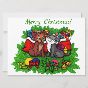 Kitty and Puppy , Happy XMas