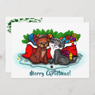 Kitty and Puppy , Happy XMas