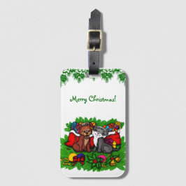 Kitty and Puppy , Happy XMas Gepäckanhänger