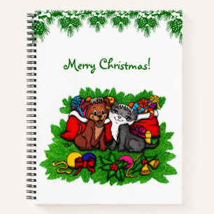 Kitty and Puppy , Happy XMas Notizbuch