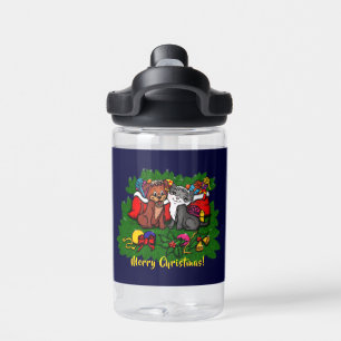 Kitty and Puppy , Happy XMas Trinkflasche