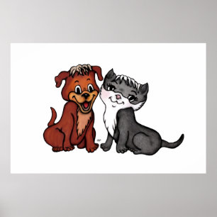 Kitty and Puppy Poster