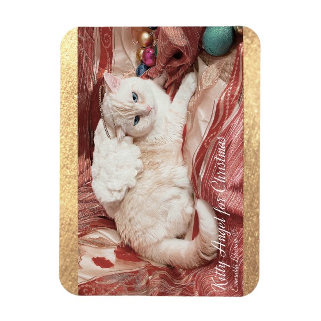 Kitty Angel for Christmas Magnet (Vertikal)