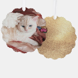 Kitty Angel for Christmas Ornament Karte