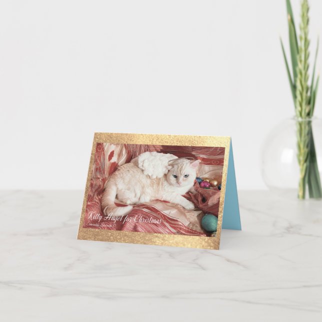 Kitty Angel zu Weihnachten Dankeskarte (Vorderseite)