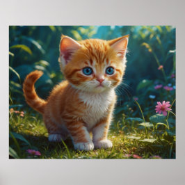 *~* Kitty AP68 5:4 Fluffy ORANGE Feline Kitten Poster