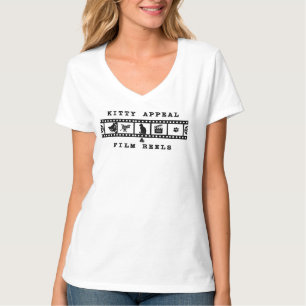 Kitty Appeal & Film Reels Damen V-Ausschnitt T-Shi T-Shirt