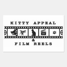 Kitty Appeal & Film Reels Weißer Aufkleber