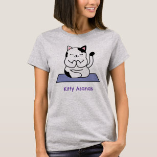 Kitty Asanas Cat Doing Yoga Niedlich Cat Yoga T-Shirt