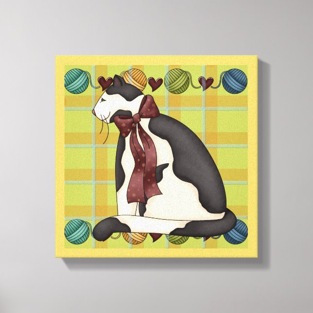 Kitty auf Karierter Leinwand (Vorderseite)
