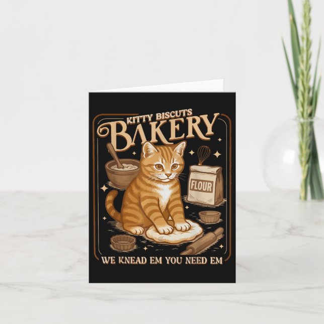 Kitty Biscuits Bäckerei Funny Karte (Vorderseite)