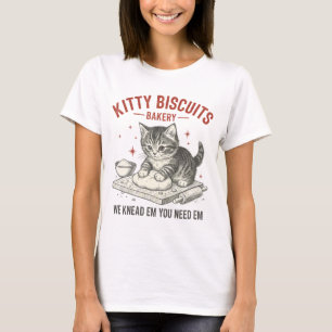 Kitty Biscuits Bäckerei Lustiger Katzenback-Wort T-Shirt
