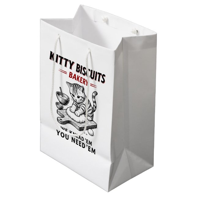 Kitty Biscuits Bäckerei Mittlere Geschenktüte (Vorderseite Schrägansicht)