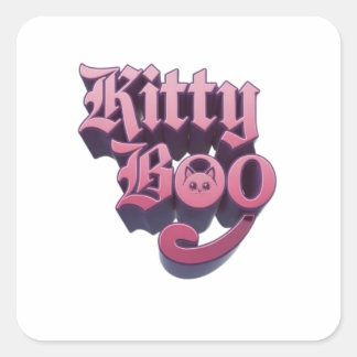 Kitty Boy Quadratischer Aufkleber