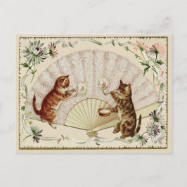 Kitty Bubbles & Lüfter Vintag Reproduction Postcar Postkarte