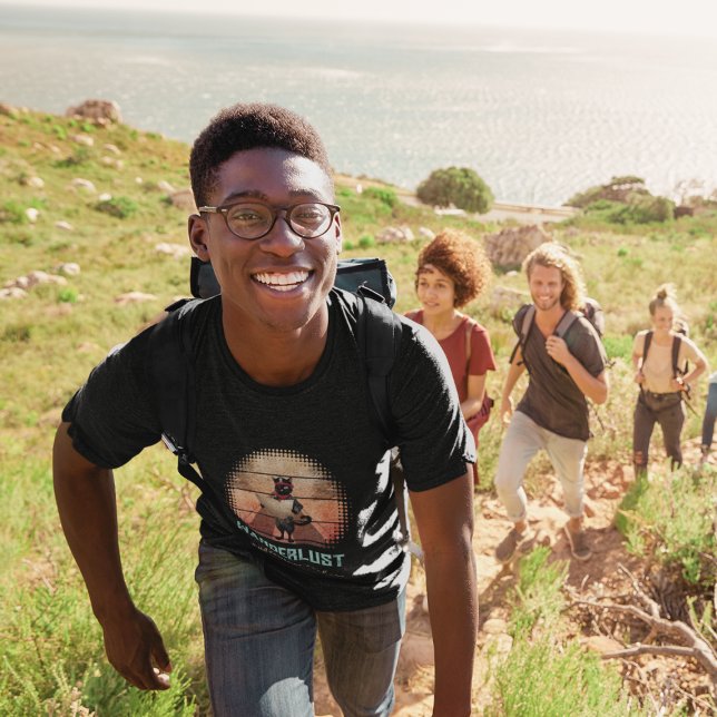 Kitty Buccaneers Sunset Quest T-Shirt (A man is wearing a Kitty Buccaneer's Sunset Quest T-shirt.)