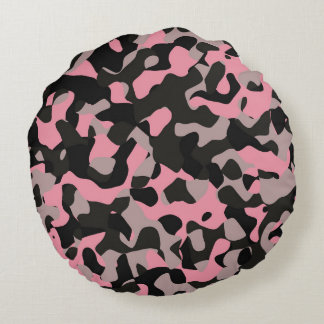 Kitty Camouflage Rundes Kissen