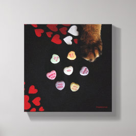Kitty Candy Hearts 8"x8" Wrapped Canvas Leinwanddruck