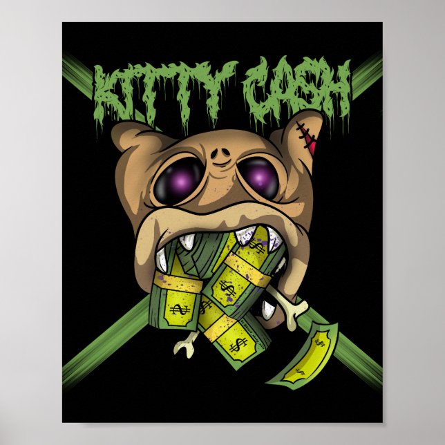 Kitty Cash Money Cat Graffiti Poster (Vorne)