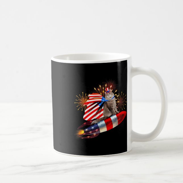 Kitty Cat 4. Juli Rakete mit Fireworks US sa Pa Kaffeetasse (Rechts)