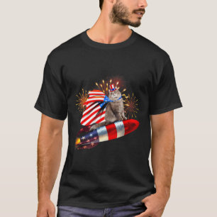 Kitty Cat 4. Juli Rakete mit Fireworks US sa Pa T-Shirt