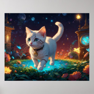 *~* Kitty Cat 5:4 Feline Kitten Celestie Fantasy Poster