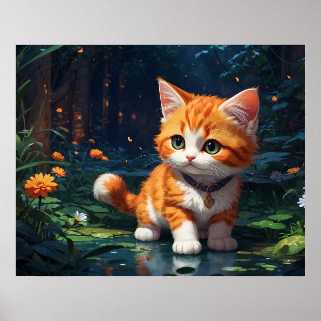 *~* Kitty Cat 5:4 Feline Kitten Orange Tabby Poster (Vorne)