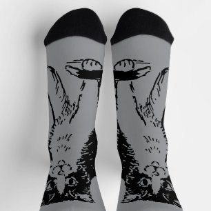 Kitty Cat auf Grau Fine Art Socken