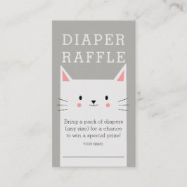 Kitty Cat Baby Dusche Windeln Raffel Ticket Begleitkarte
