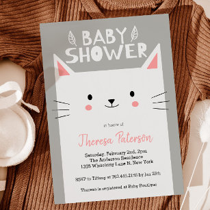 Kitty Cat Baby Shower Gender Neutral Einladung