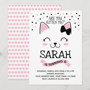 Kitty Cat Birthday Einladung