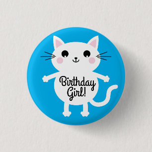 Kitty Cat Birthday Party Kinder Button