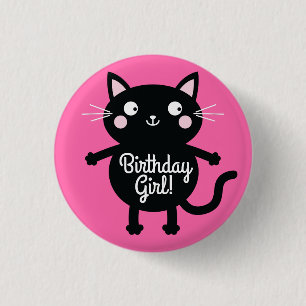 Kitty Cat Birthday Party Kinder Button