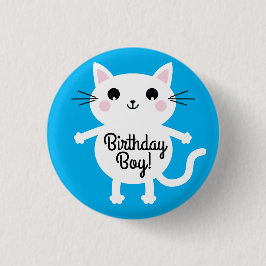 Kitty Cat Birthday Party Kinder Button