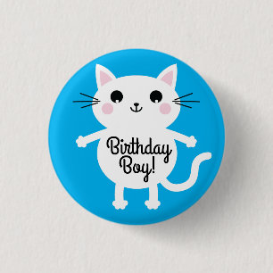 Kitty Cat Birthday Party Kinder Button