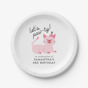 Kitty Cat Birthday Party   Lasst Pawty Pink Pappteller