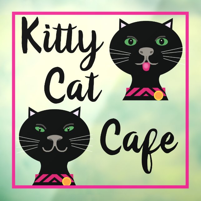 Kitty Cat Cafe Fensteraufkleber (Blatt 3)