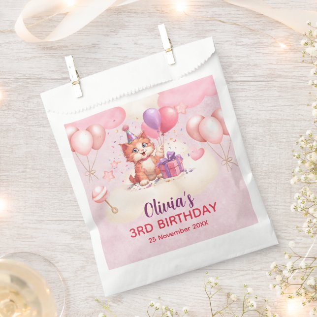Kitty Cat Celebration Birthday Fevor Bags Geschenktütchen (Ausgeschnitten)