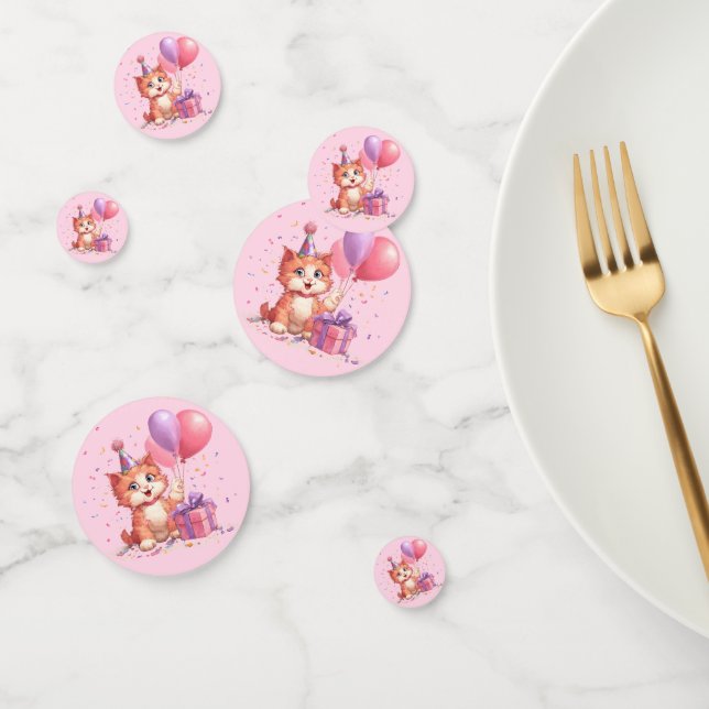 Kitty Cat Celebration Birthday Table Confetti Konfetti (Gruppe)