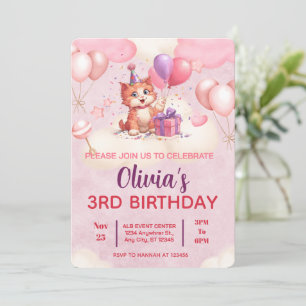 Kitty Cat Celebration Geburtstag Einladung