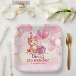 Kitty Cat Celebration Geburtstagspapierplatte Pappteller
